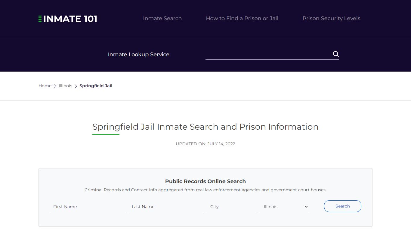 Springfield Jail Inmate Search, Visitation, Phone no ...